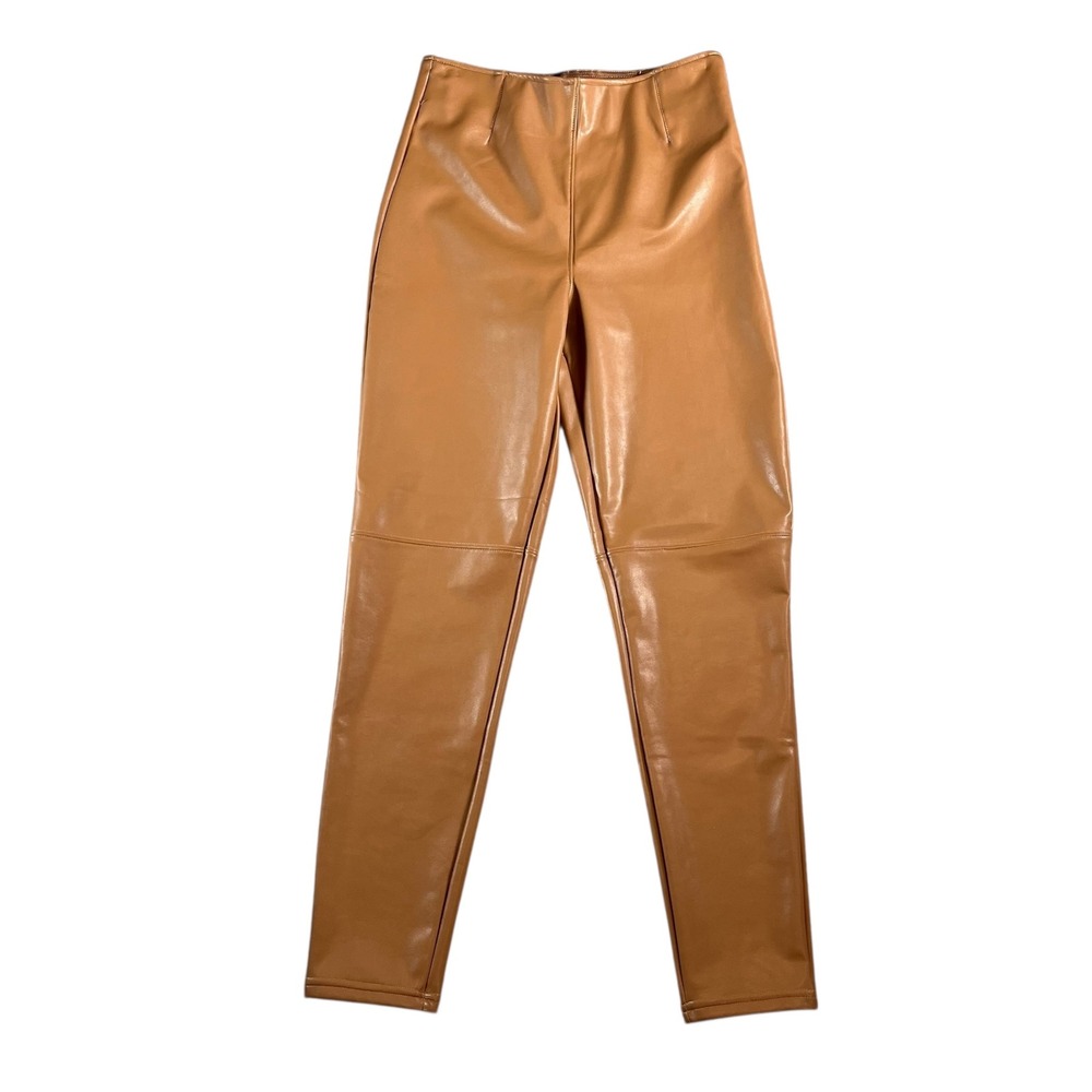 Abercrombie & Fitch Vegan Leather High Rise Skinny Pants Camel Brown Size Medium